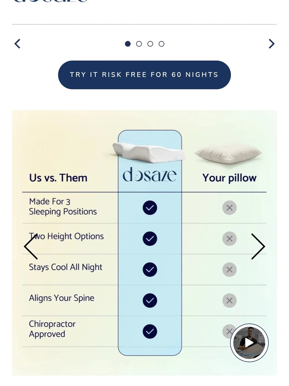 Dosaze Original Contoured Orthopedic Pillow